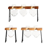 Maxbell 1/2/3 Bottle Test Tube Flower Vase ChairWooden Stand for Hydroponic Plant