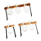 Maxbell 1/2/3 Bottle Test Tube Flower Vase ChairWooden Stand for Hydroponic Plant