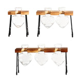 Maxbell 1/2/3 Bottle Test Tube Flower Vase ChairWooden Stand for Hydroponic Plant