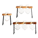 Maxbell 1/2/3 Bottle Test Tube Flower Vase ChairWooden Stand for Hydroponic Plant