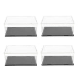 Maxbell 4PCS Clear Acrylic Display Box Case Model Figure Display Dustproof 20x12x9cm