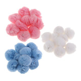 Maxbell 30Set  Faux Fur Pom Pom Ball Keychain for DIY Hat Bag Hair Accessories