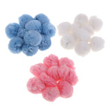 Maxbell 30Set  Faux Fur Pom Pom Ball Keychain for DIY Hat Bag Hair Accessories