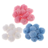 Maxbell 30Set  Faux Fur Pom Pom Ball Keychain for DIY Hat Bag Hair Accessories