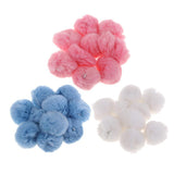 Maxbell 30Set  Faux Fur Pom Pom Ball Keychain for DIY Hat Bag Hair Accessories