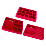 Maxbell 3 set Stackable Jewelry Display Tray Organizer Showcase