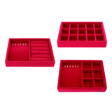 Maxbell 3 set Stackable Jewelry Display Tray Organizer Showcase