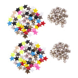 Maxbell 100 Sets Metal Star Pentagram Stud Rivet Spike Punk Screw for Leathercraft