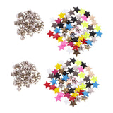 Maxbell 100 Sets Metal Star Pentagram Stud Rivet Spike Punk Screw for Leathercraft