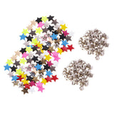 Maxbell 100 Sets Metal Star Pentagram Stud Rivet Spike Punk Screw for Leathercraft