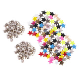 Maxbell 100 Sets Metal Star Pentagram Stud Rivet Spike Punk Screw for Leathercraft