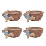 Maxbell 4pcs Cute Lovely Resin Walnut Shape Succulent Plant Pot for Home Decor