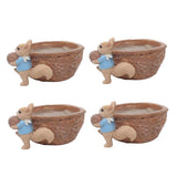 Maxbell 4pcs Cute Lovely Resin Walnut Shape Succulent Plant Pot for Home Decor