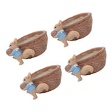 Maxbell 4pcs Cute Lovely Resin Walnut Shape Succulent Plant Pot for Home Decor