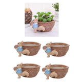 Maxbell 4pcs Cute Lovely Resin Walnut Shape Succulent Plant Pot for Home Decor