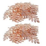 Maxbell 60Pcs/lot Large Filigree Leaf Branches Jewelry Making Findings Rose Gold