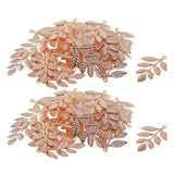 Maxbell 60Pcs/lot Large Filigree Leaf Branches Jewelry Making Findings Rose Gold