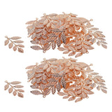 Maxbell 60Pcs/lot Large Filigree Leaf Branches Jewelry Making Findings Rose Gold