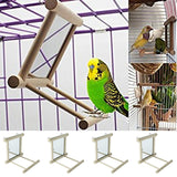 Maxbell 4 pcs Bird Swing Parrot Cage Toys Swing Hanging Play w/ Mirror Landing Perch