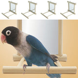 Maxbell 4 pcs Bird Swing Parrot Cage Toys Swing Hanging Play w/ Mirror Landing Perch