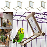 Maxbell 4 pcs Bird Swing Parrot Cage Toys Swing Hanging Play w/ Mirror Landing Perch
