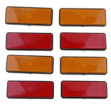 Maxbell 8pcs Rectangle Reflectors Universal for Motorcycle ATV Dirt Bike Scooter