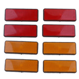 Maxbell 8pcs Rectangle Reflectors Universal for Motorcycle ATV Dirt Bike Scooter