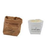 Maxbell 2pcs Washable Kraft Paper Storage Bag for Food, Toys, Flowers White /Brown