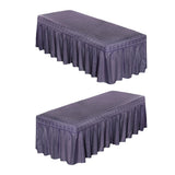 Maxbell 2pcs Massage Cosmetic Table Valance Sheet  Cover with Hole Purple 180x60cm
