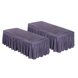 Maxbell 2pcs Massage Cosmetic Table Valance Sheet  Cover with Hole Purple 180x60cm
