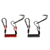 Maxbell 2 Pieces Safety Scuba Diving Diver Dual Reef Hook & Coil Lanyard Swivel Clip