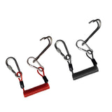 Maxbell 2 Pieces Safety Scuba Diving Diver Dual Reef Hook & Coil Lanyard Swivel Clip