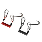 Maxbell 2 Pieces Safety Scuba Diving Diver Dual Reef Hook & Coil Lanyard Swivel Clip