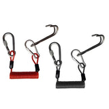 Maxbell 2 Pieces Safety Scuba Diving Diver Dual Reef Hook & Coil Lanyard Swivel Clip