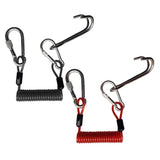 Maxbell 2 Pieces Safety Scuba Diving Diver Dual Reef Hook & Coil Lanyard Swivel Clip