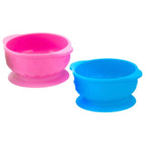 Maxbell 2pcs Solid Color Food-Grade Silicone Baby Bowls with Suction Cup Base 280ml