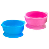 Maxbell 2pcs Solid Color Food-Grade Silicone Baby Bowls with Suction Cup Base 280ml