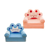 Maxbell Cartoon Children Fold Sofa Chairs Seat Cover Kids Armchair Cover Crown 2PCS