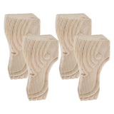 Maxbell 4pcs Solid Wood  Sofa Leg Unfinished Furniture Feet or Couch Chair Cabinet A