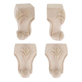Maxbell 4pcs Solid Wood  Sofa Leg Unfinished Furniture Feet or Couch Chair Cabinet C