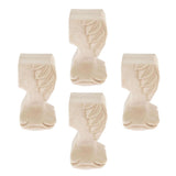 Maxbell 4pcs Solid Wood  Sofa Leg Unfinished Furniture Feet or Couch Chair Cabinet F