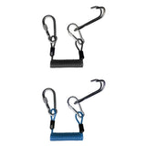 Maxbell 2 Piece Safety Scuba Diving Diver Dual Reef Hook & Coil Lanyard Swivel Clip