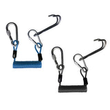 Maxbell 2 Piece Safety Scuba Diving Diver Dual Reef Hook & Coil Lanyard Swivel Clip