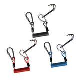 Maxbell 3pcs Safety Scuba Diving Diver Dual Reef Hook & Coil Lanyard Swivel Clip