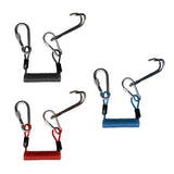 Maxbell 3pcs Safety Scuba Diving Diver Dual Reef Hook & Coil Lanyard Swivel Clip