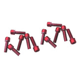 Maxbell 12 Pieces Road Bike Bicycle Disc Brake / Handlebar Stem Screw M5x18 Red