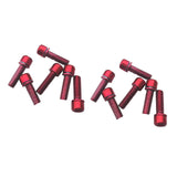 Maxbell 12 Pieces Road Bike Bicycle Disc Brake / Handlebar Stem Screw M5x18 Red