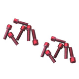 Maxbell 12 Pieces Road Bike Bicycle Disc Brake / Handlebar Stem Screw M5x18 Red