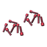 Maxbell 12 Pieces Road Bike Bicycle Disc Brake / Handlebar Stem Screw M5x18 Red