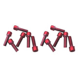Maxbell 12 Pieces Road Bike Bicycle Disc Brake / Handlebar Stem Screw M5x18 Red